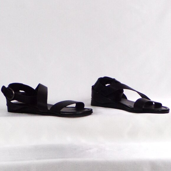 FRANCO SARTO size7M GUSTAR black flat-heel sandals leather uppers bal. synth. - Picture 5 of 16
